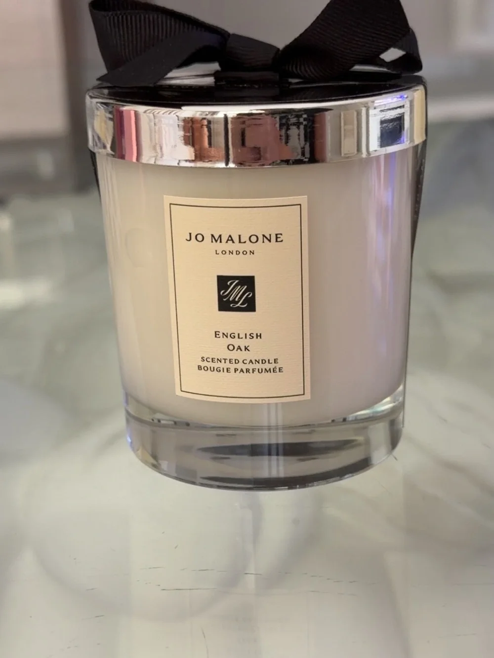 Jo Malone English Oak Candle in Cream Glass with Silver Lid